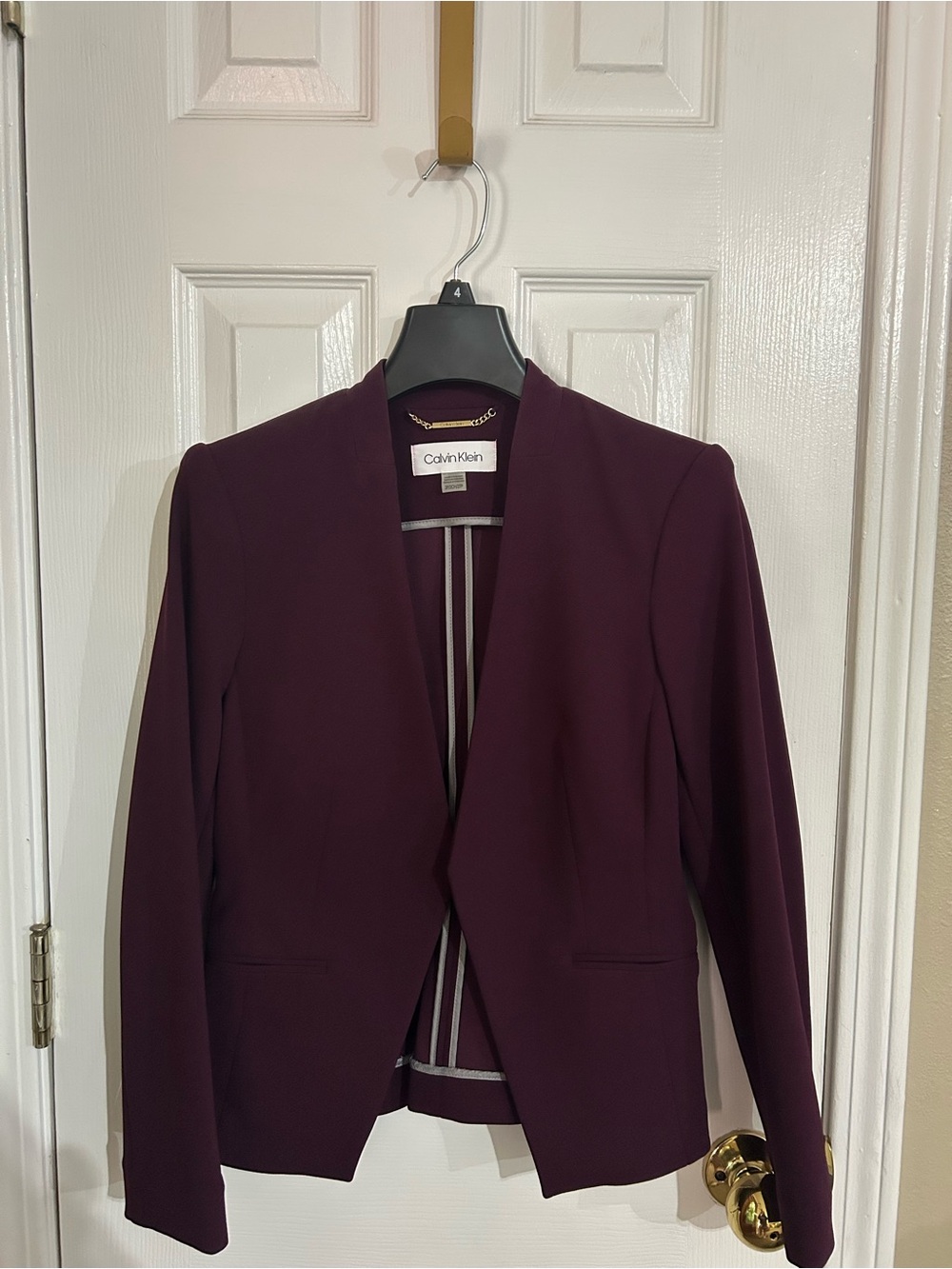 Calvin Klein Women's Plum Open-Front Blazer